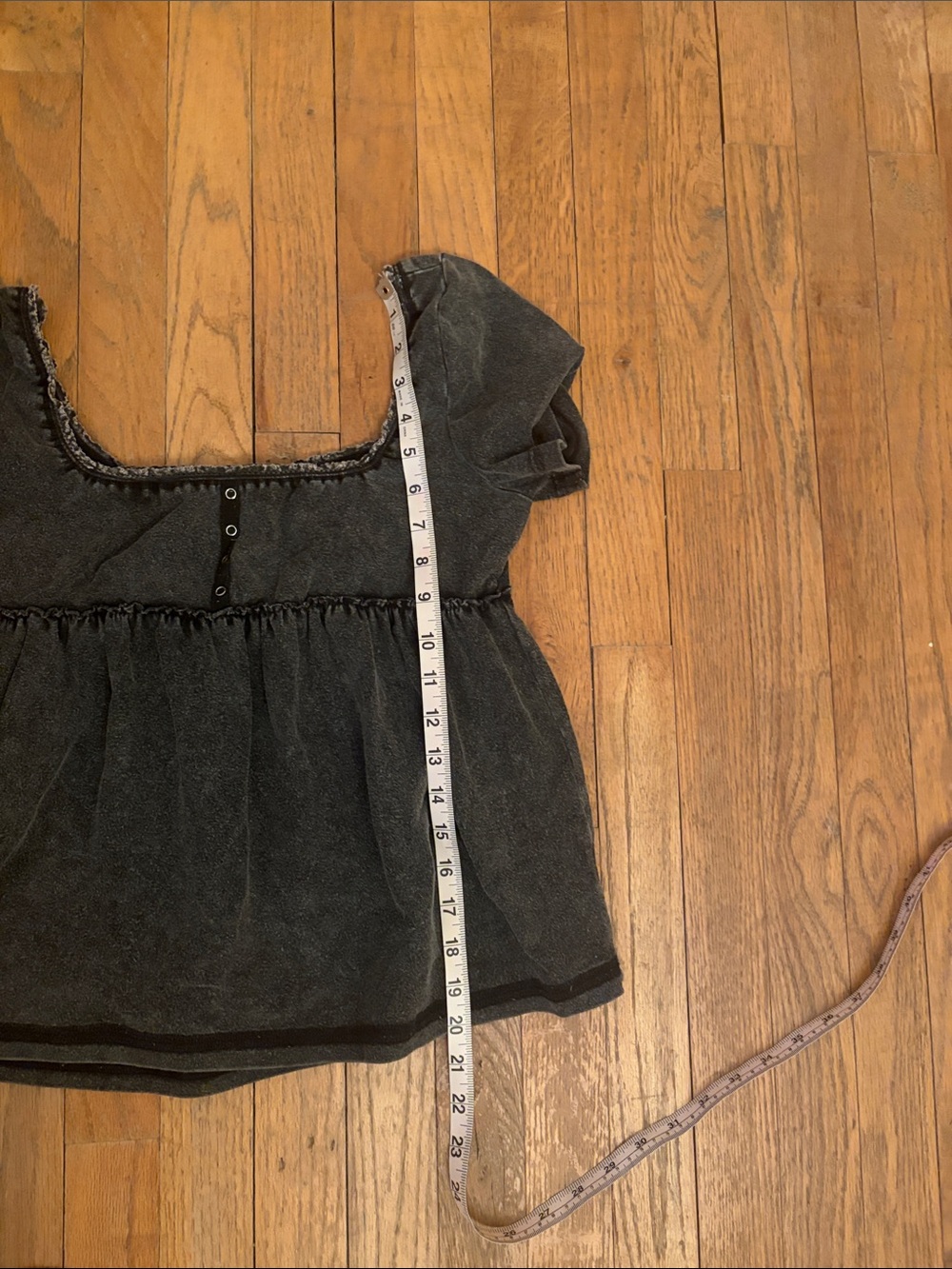 SHEIN Garment Washed Peasant Top S - Picture 3 of 3